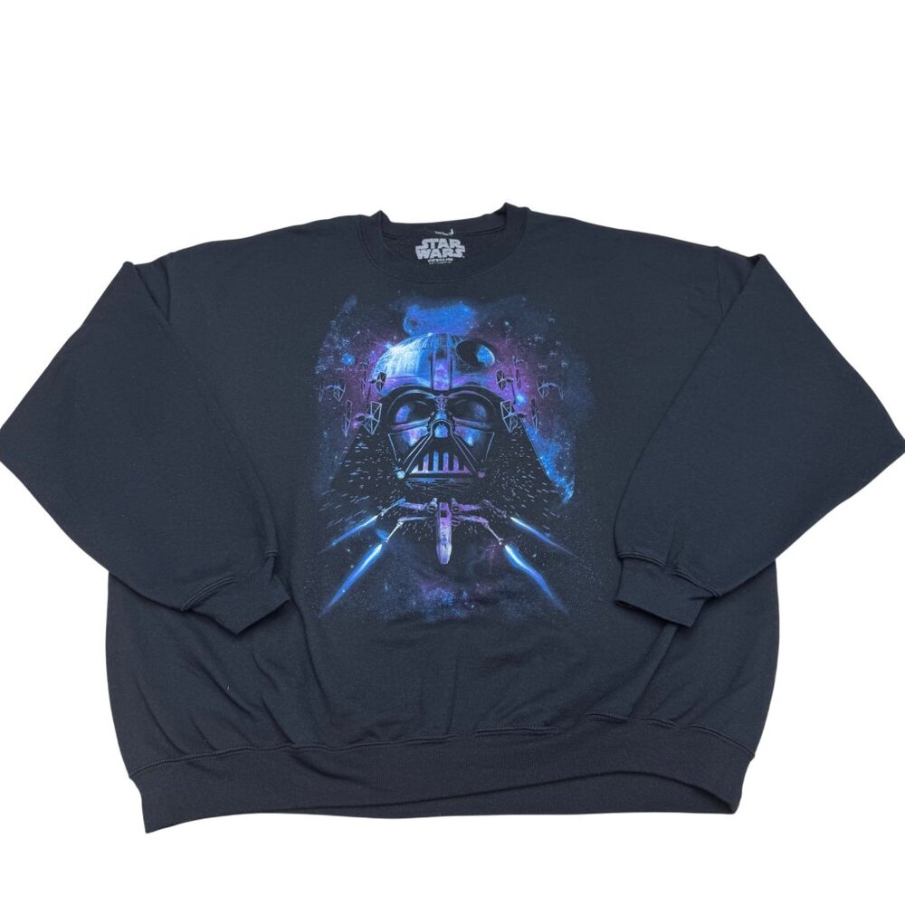 Star Wars Darth Vader Space Sublimation Men's Black Crew Neck Sweatshirt, Sz 2XL